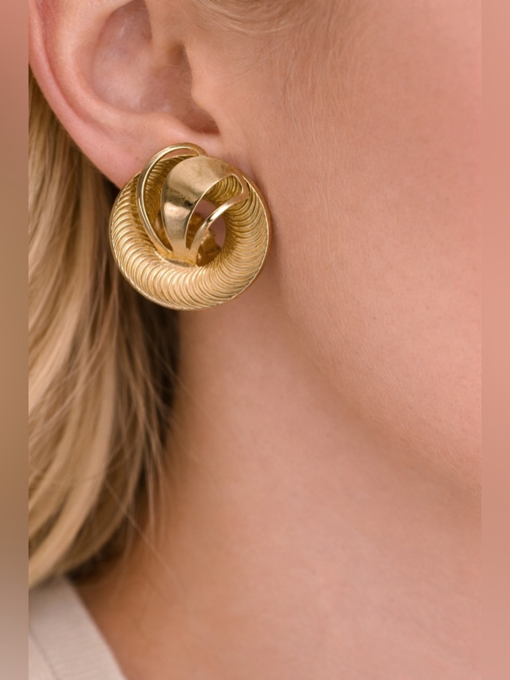 Coro Gold-Tone Swirl Clip-On Earrings - Women Jewelry